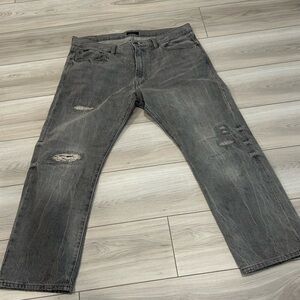 Men's Polo Ralph Lauren Distressed Gray Jeans - Classic Fit